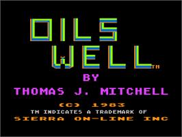 Title screen of Oil's Well on the Atari 8-bit.