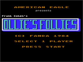 Title screen of Ollie's Follies on the Atari 8-bit.