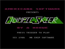 Title screen of Olympic Skier on the Atari 8-bit.