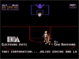 Title screen of One-on-One on the Atari 8-bit.