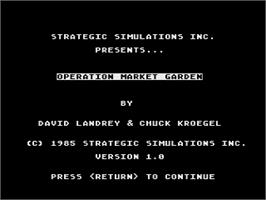 Title screen of Operation Market Garden: Drive on Arnhem, September 1944 on the Atari 8-bit.