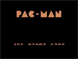Title screen of Pac-Man on the Atari 8-bit.