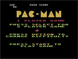 Title screen of Pac-man on the Atari 8-bit.