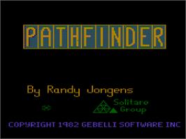 Title screen of Pathfinder on the Atari 8-bit.