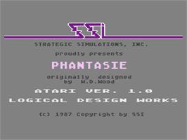 Title screen of Phantasie on the Atari 8-bit.