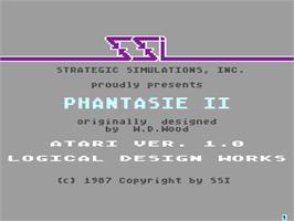 Title screen of Phantasie 2 on the Atari 8-bit.
