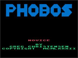 Title screen of Phobos on the Atari 8-bit.
