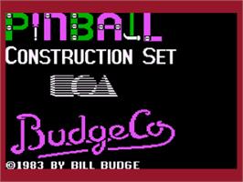 Title screen of Pinball Construction Set on the Atari 8-bit.