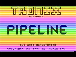 Title screen of Pipeline on the Atari 8-bit.