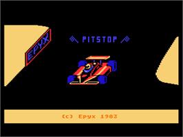 Title screen of Pitstop on the Atari 8-bit.