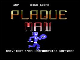 Title screen of Plaque Man on the Atari 8-bit.