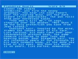 Title screen of Plundered Hearts on the Atari 8-bit.