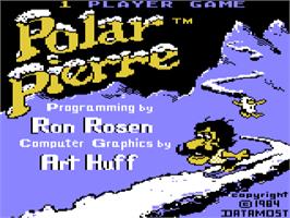 Title screen of Polar Pierre on the Atari 8-bit.