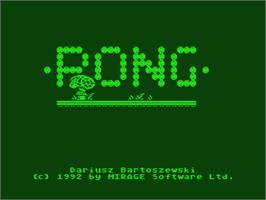 Title screen of Pong on the Atari 8-bit.
