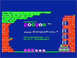 Title screen of Pooyan on the Atari 8-bit.