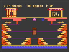 Title screen of Popeye on the Atari 8-bit.