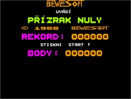 Title screen of Prizrak Nuly on the Atari 8-bit.