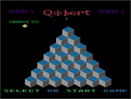 Title screen of Q*bert on the Atari 8-bit.