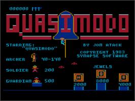 Title screen of Quasimodo on the Atari 8-bit.