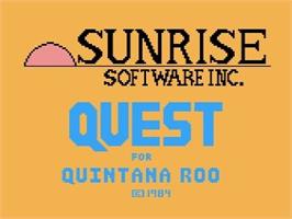 Title screen of Quest For Quintana Roo on the Atari 8-bit.
