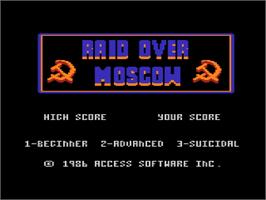 Title screen of Raid Over Moscow on the Atari 8-bit.