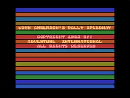 Title screen of Rally Speedway on the Atari 8-bit.