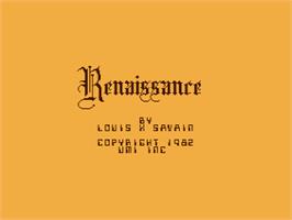 Title screen of Renaissance on the Atari 8-bit.