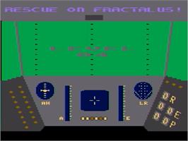 Title screen of Rescue On Fractalus! on the Atari 8-bit.