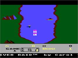 Title screen of River Raid on the Atari 8-bit.