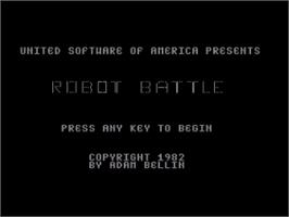Title screen of Robot Battle on the Atari 8-bit.