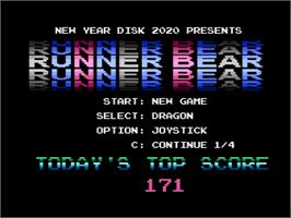 Title screen of Runner Bear on the Atari 8-bit.