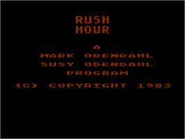 Title screen of Rush Hour on the Atari 8-bit.
