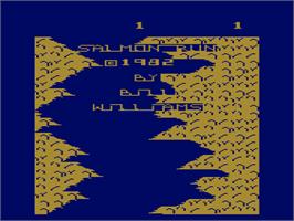 Title screen of Salmon Run on the Atari 8-bit.