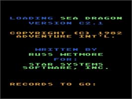 Title screen of Sea Dragon on the Atari 8-bit.