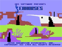 Title screen of Sea Horse Hide'n Seek on the Atari 8-bit.