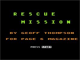 Title screen of Secret Mission on the Atari 8-bit.