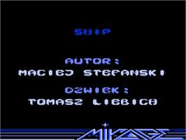 Title screen of Ship on the Atari 8-bit.