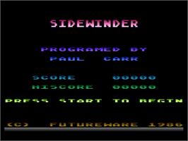 Title screen of Sidewinder on the Atari 8-bit.