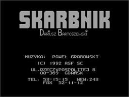 Title screen of Skarbnik on the Atari 8-bit.