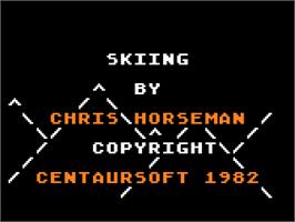 Title screen of Skiing on the Atari 8-bit.