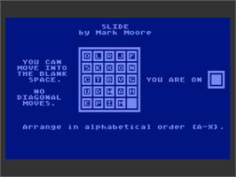 Title screen of Slide on the Atari 8-bit.