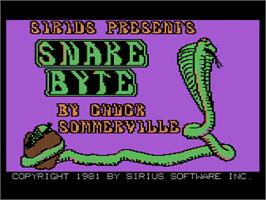 Title screen of Snake Byte on the Atari 8-bit.