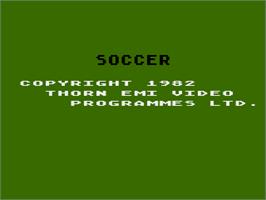 Title screen of Soccer on the Atari 8-bit.