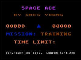 Title screen of Space Ace on the Atari 8-bit.