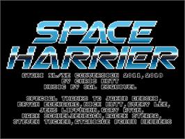 Title screen of Space Harrier on the Atari 8-bit.