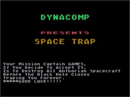 Title screen of Space Trap on the Atari 8-bit.