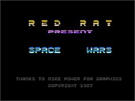 Title screen of Space Wars on the Atari 8-bit.