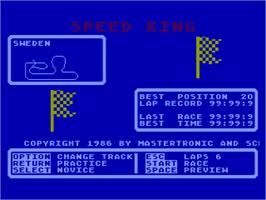 Title screen of Speed King on the Atari 8-bit.