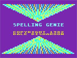 Title screen of Spelling Genie on the Atari 8-bit.