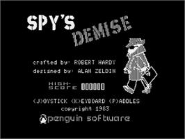 Title screen of Spy's Demise on the Atari 8-bit.